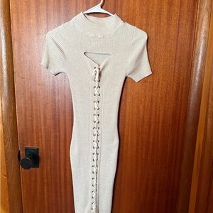 Sparkly Cream Knit Dress